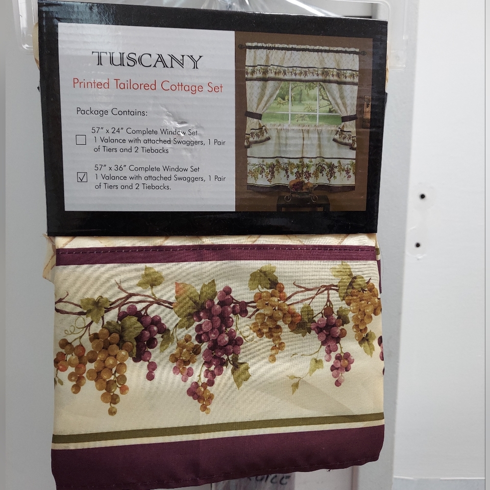 Rod Pocket Kitchen Curtain Set - Picture 7 of 7